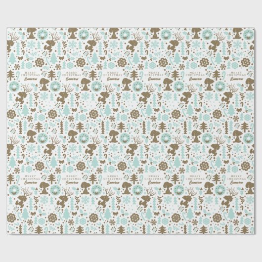Peanuts | Snoopy Frosty Christmas Pattern Cadeaupapier (Vlak)