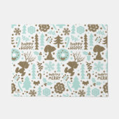 Peanuts | Snoopy Frosty Christmas Pattern Deurmat (Voorkant)