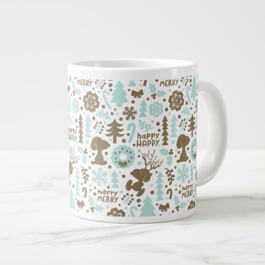 Peanuts | Snoopy Frosty Christmas Pattern Extra Grote Beker (Voorkant rechts)