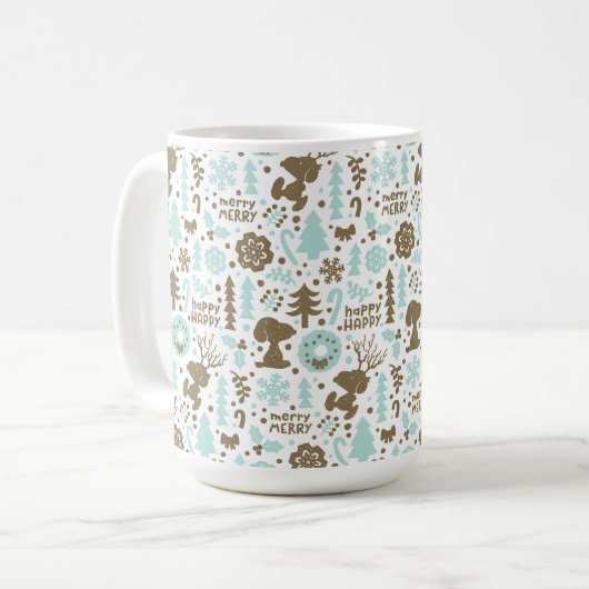 Peanuts | Snoopy Frosty Christmas Pattern Koffiemok (Voorkant links)