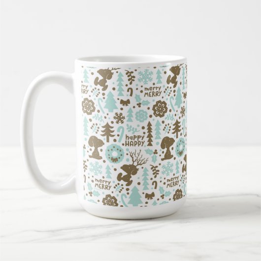 Peanuts | Snoopy Frosty Christmas Pattern Koffiemok (Links)