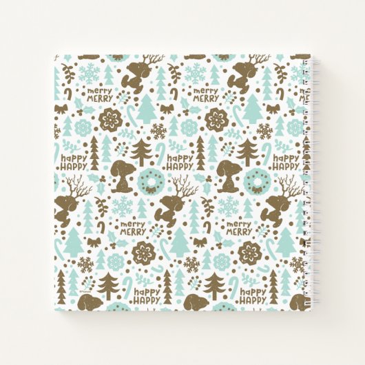 Peanuts | Snoopy Frosty Christmas Pattern Notitieboek (Achterkant)