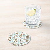 Peanuts | Snoopy Frosty Christmas Pattern Ronde Kartonnen Onderzetter (Insitu)