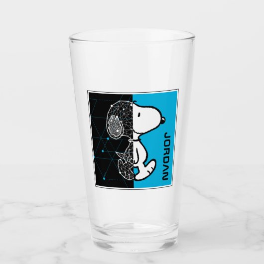 Peanuts | Snoopy geometrisch ontwerp Glas (Voorkant)