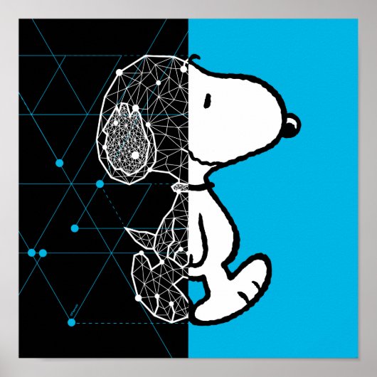 Peanuts | Snoopy geometrisch ontwerp Poster (Voorkant)