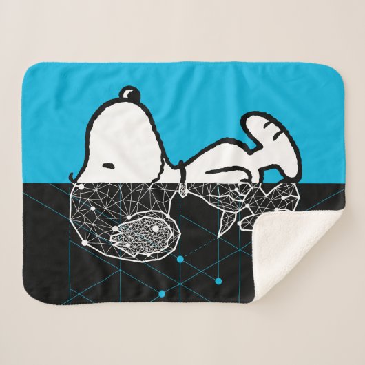 Peanuts | Snoopy geometrisch ontwerp Sherpa Deken (Voorkant (horizontaal))