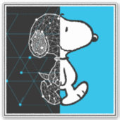 Peanuts | Snoopy geometrisch ontwerp Sticker (Voorkant)