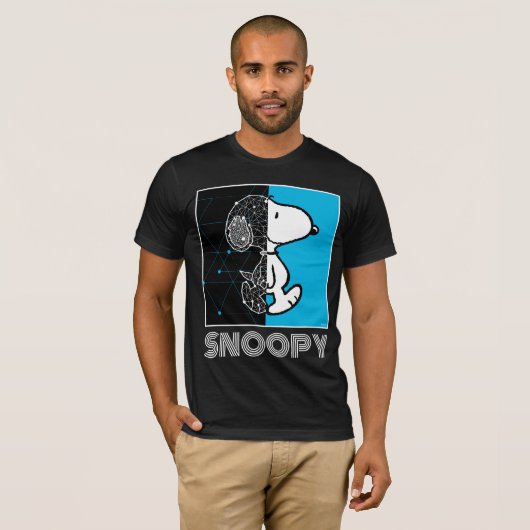 Peanuts | Snoopy geometrisch ontwerp T-shirt (Voorkant volledig)