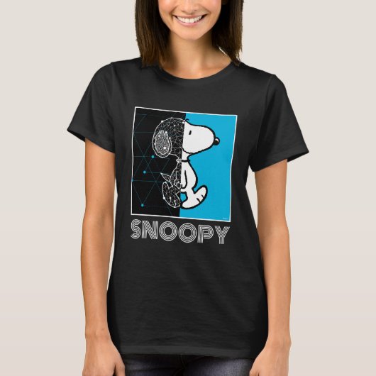 Peanuts | Snoopy geometrisch ontwerp T-shirt (Voorkant)