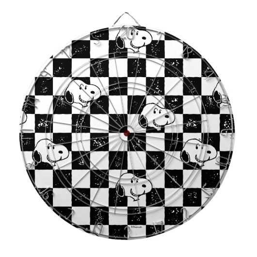 Peanuts | Snoopy geruite vlag Dartbord (Voorkant)