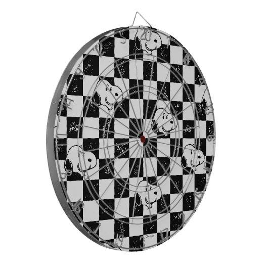 Peanuts | Snoopy geruite vlag Dartbord (Voorkant Links)