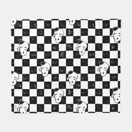 Peanuts | Snoopy geruite vlag Fleece Deken (Voorkant (Horizontaal))