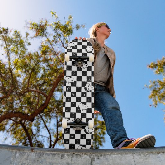 Peanuts | Snoopy geruite vlag Skateboard (Buiten 1)