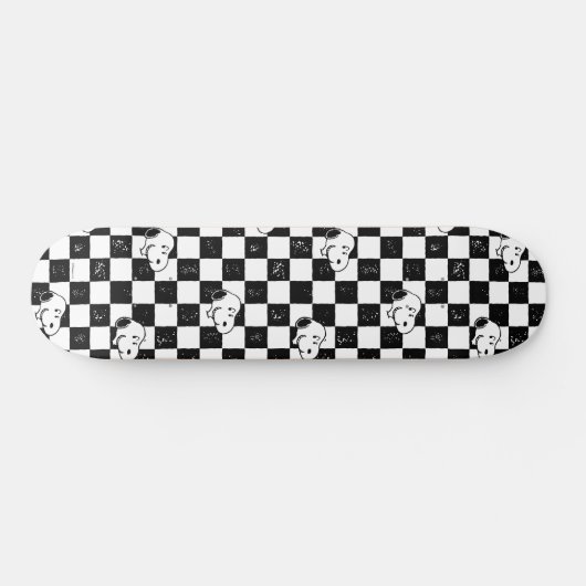Peanuts | Snoopy geruite vlag Skateboard (Horizontaal)