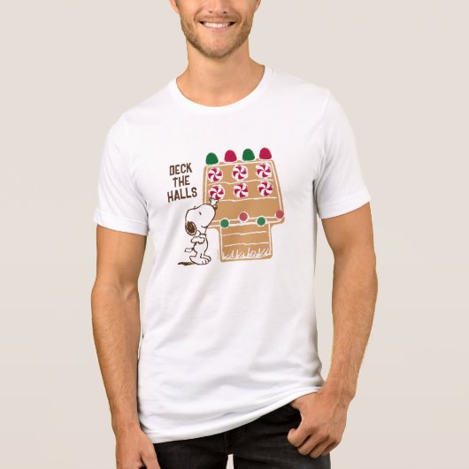 Peanuts | Snoopy Gingerbread House Tri-Blend Shirt (Voorkant)