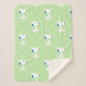 Peanuts | Snoopy Green Deco Dreams Sherpa Deken (Voorkant)