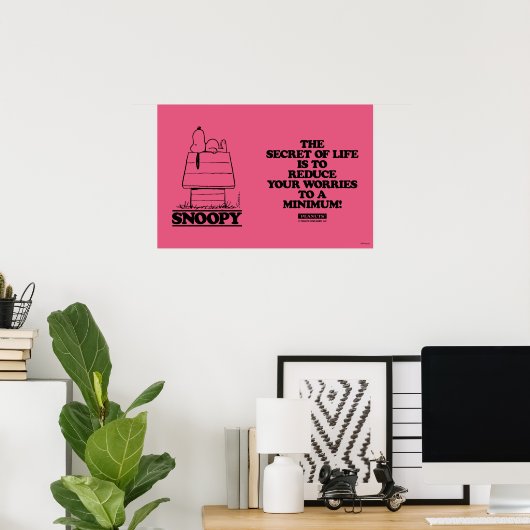 Peanuts | Snoopy het geheim van het leven Poster (Thuiskantoor)