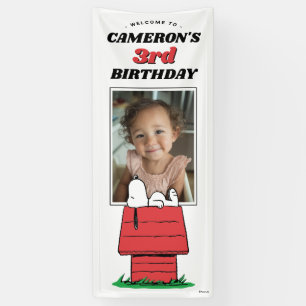 Peanuts Snoopy Hondenhok Verjaardagsbanner Spandoek