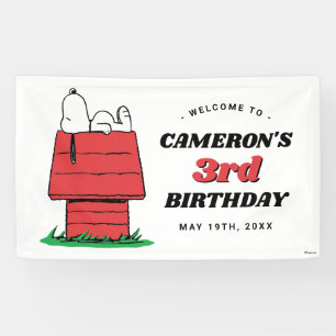 Peanuts Snoopy Hondenhok Verjaardagsbanner Spandoek