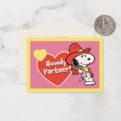 Peanuts | Snoopy Howdy Valentine Notitiekaartje (Voorkant / Achterkant in situ)