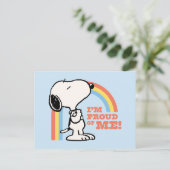 Peanuts | Snoopy Ik ben trots op me Briefkaart (Staand voorkant)