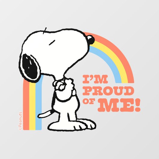 Peanuts | Snoopy Ik ben trots op me Raamsticker (Vel)
