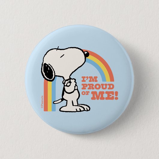 Peanuts | Snoopy Ik ben trots op me Ronde Button 5,7 Cm (Voorkant)