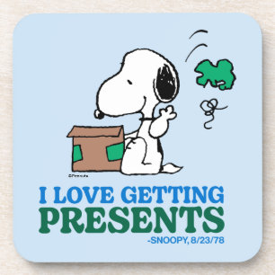 Peanuts Snoopy Ik hou van het krijgen van Cadeau Bier Onderzetter