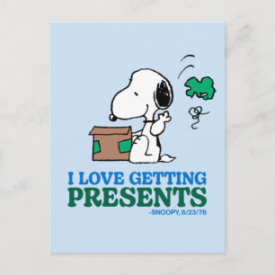 Peanuts   Snoopy Ik hou van het krijgen van Cadeau Briefkaart