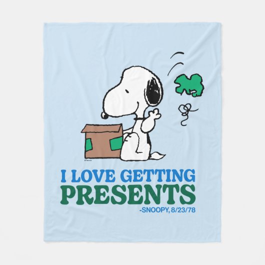 Peanuts | Snoopy Ik hou van het krijgen van Cadeau Fleece Deken (Voorkant)