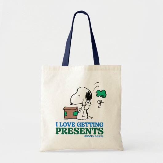 Peanuts | Snoopy Ik hou van het krijgen van Cadeau Tote Bag (Voorkant)