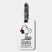 Peanuts | Snoopy in headsets Bagagelabel (Achterkant verticaal)