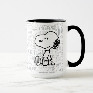PEANUTS Snoopy in zwart-wit strips Mok