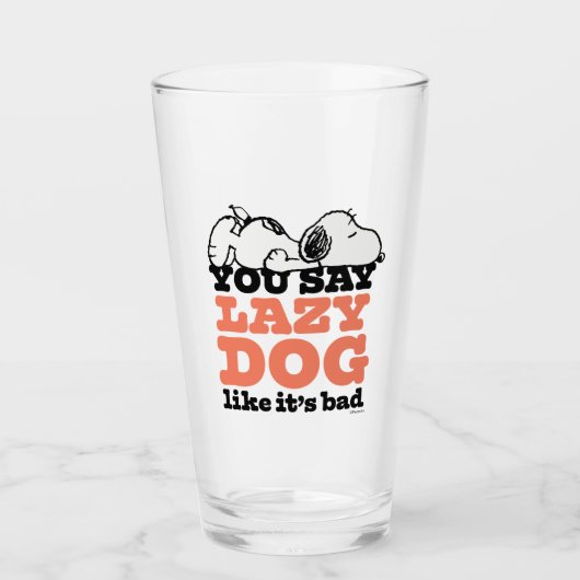 Peanuts | Snoopy je zegt luie hond alsof het slech Glas (Voorkant)