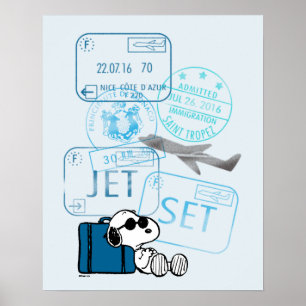 Peanuts Snoopy Jet Set Poster