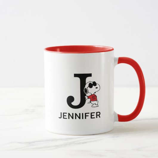 Peanuts | Snoopy "Joe Cool" | Naam & Monogram J Mok (Rechts)