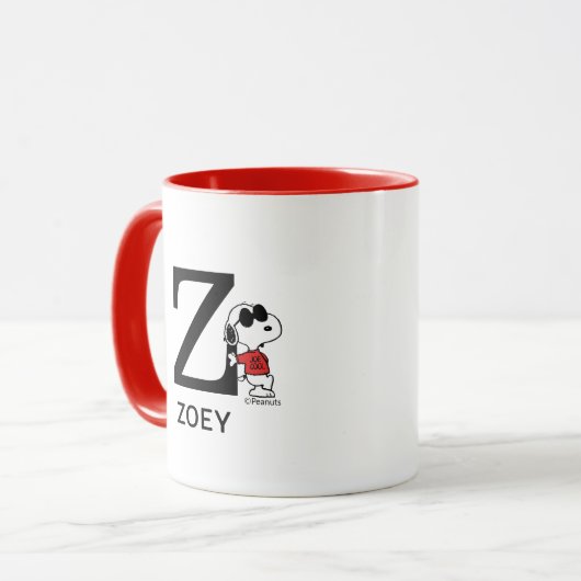Peanuts | Snoopy "Joe Cool" | Naam & Monogram Z Mok (Voorkant links)
