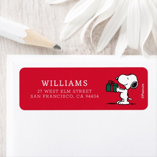 Peanuts | Snoopy Kerstcadeau Giver Etiket (Insitu)