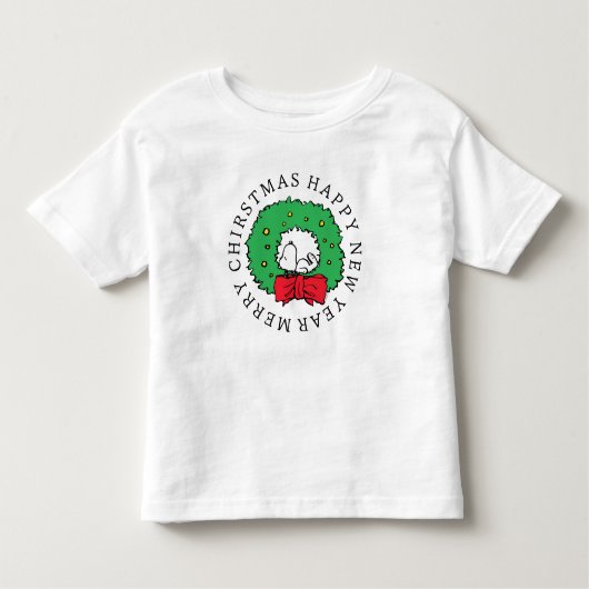 Peanuts | Snoopy Kerstkrans Kinder Shirts (Voorkant)