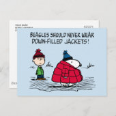 Peanuts | Snoopy & Linus Gevulde Jas Briefkaart (Voorkant / Achterkant)