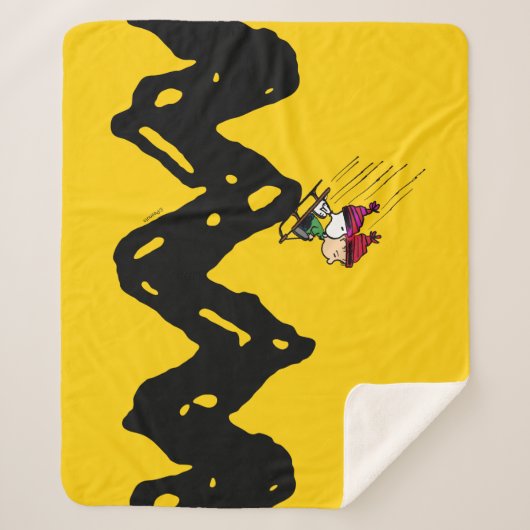 Peanuts | Snoopy & Linus Sled Ride Sherpa Deken (Voorkant)