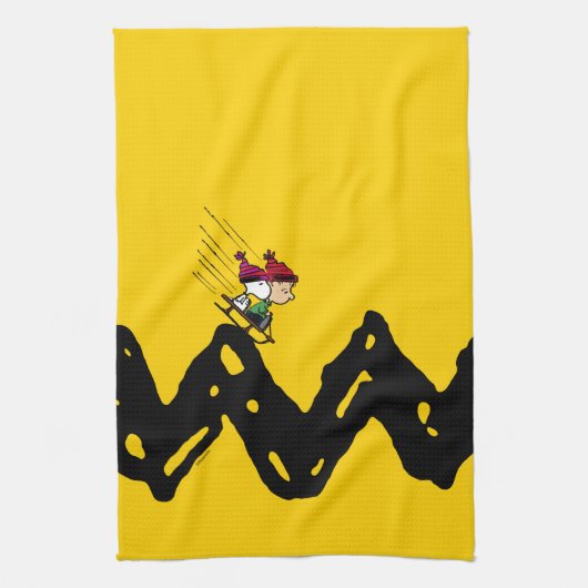 Peanuts | Snoopy & Linus Sled Ride Theedoek (Verticaal)