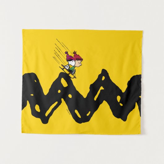 Peanuts | Snoopy & Linus Sled Ride Wandkleed (Voorkant (horizontaal))