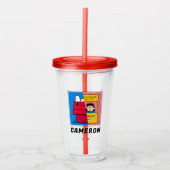 Peanuts | Snoopy & Lucy half & half Acryl Drinkbeker (Voorkant)