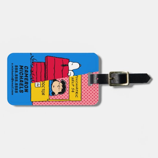 Peanuts | Snoopy & Lucy half & half Bagagelabel (Voorkant horizontaal)
