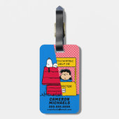 Peanuts | Snoopy & Lucy half & half Bagagelabel (Achterkant verticaal)