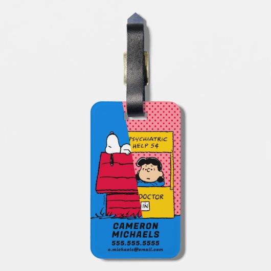 Peanuts | Snoopy & Lucy half & half Bagagelabel (Achterkant verticaal)