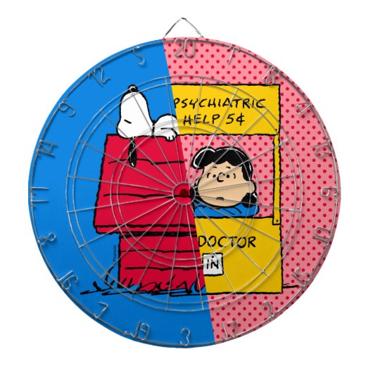 Peanuts | Snoopy & Lucy half & half Dartbord (Voorkant)