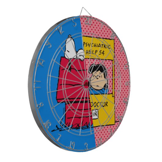 Peanuts | Snoopy & Lucy half & half Dartbord (Voorkant Links)