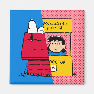 Peanuts Snoopy & Lucy half & half Magneet